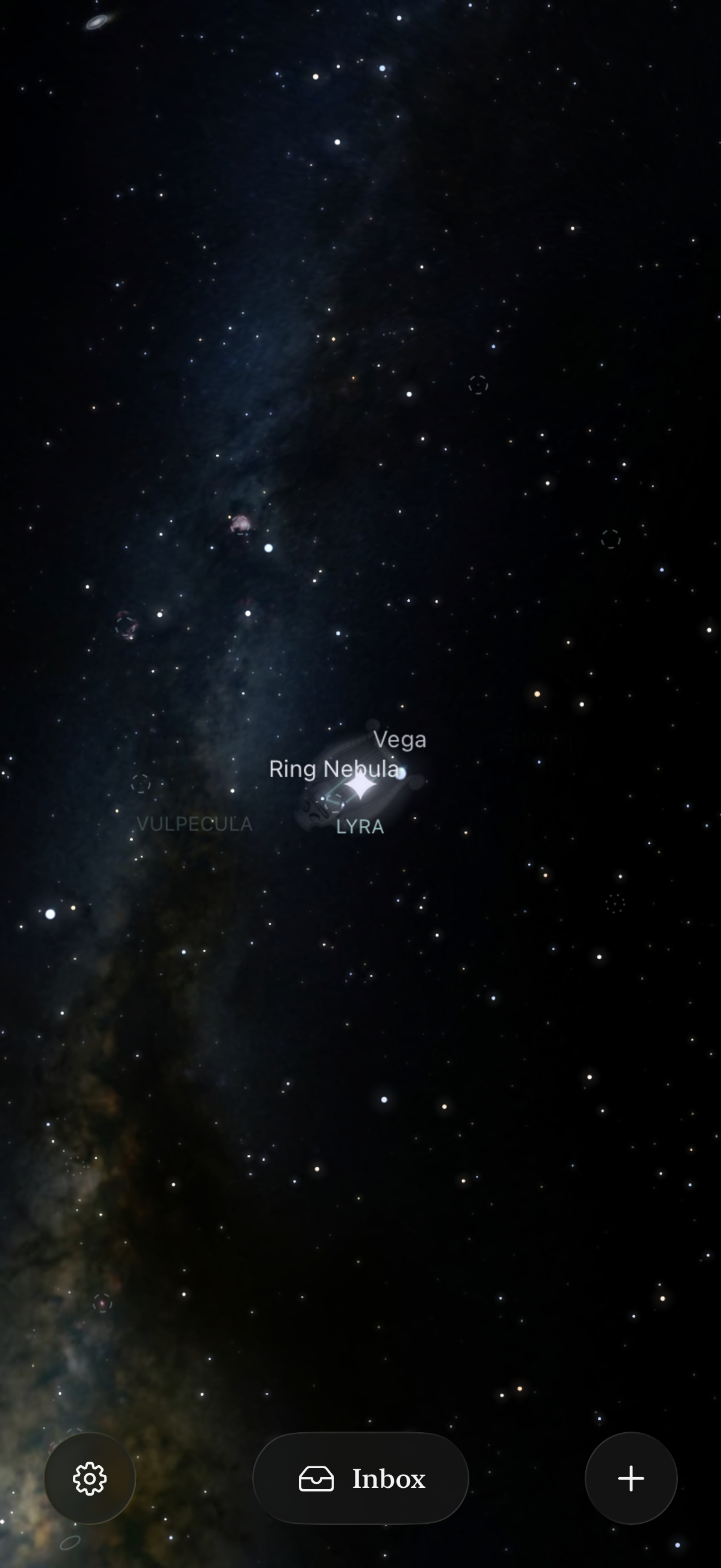 Dear Cosmos running in the iPhone simulator: the real night sky