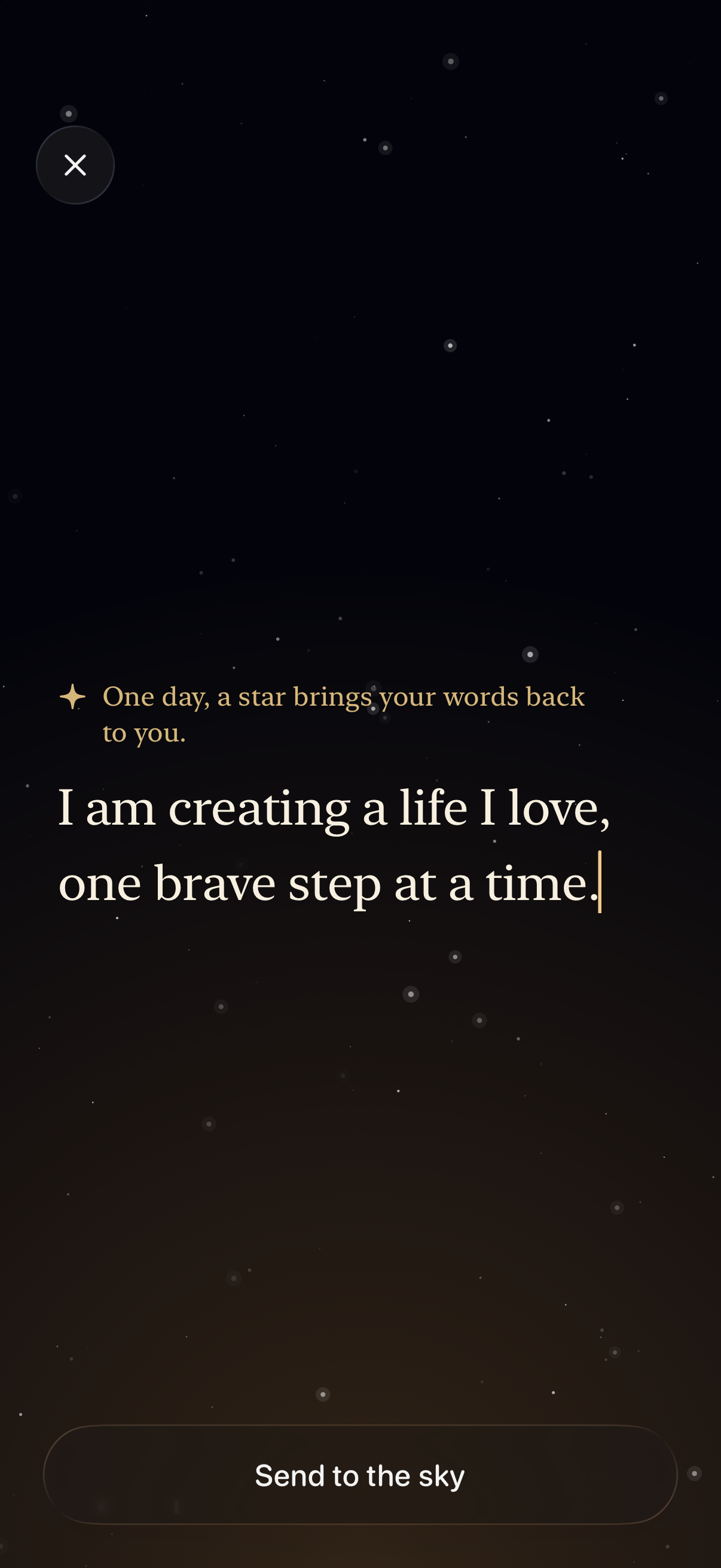 Writing a wish to the universe in Dear Cosmos